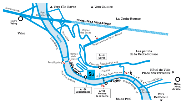 plan d`acc&egrave;s au quai Gillet